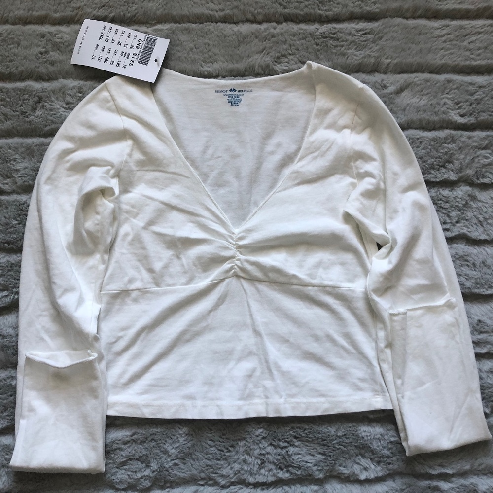 Brandy long sleeve white top new with tag